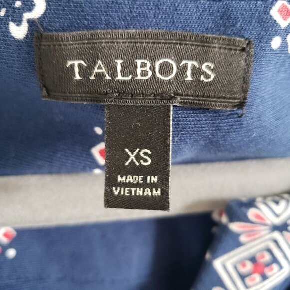 Talbot's Woman's Size XS Cotton Stretch knit Sun dress Red White Blue Sleeveless - Picture 5 of 6